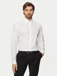 KARL LAGERFELD Koszula 605951 544600 Biały Regular Fit. Białe koszule męskie Karl Lagerfeld, l, bez wzorów, z bawełny, bez kołnierzyka, bez ramiączek. Za 469.99 zł.