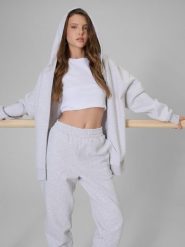 4F Bluza dresowa regular z kapturem damska - szara XS. Szare bluzy z kapturem damskie 4f, xs, z dresówki. Za 179.99 zł.