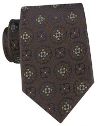 Ciemnobrązowy Krawat w Duże Grochy - Chattier. Krawaty i muchy męskie Chattier, bez wzorów, z tkaniny, eleganckie. Za 55.00 zł.