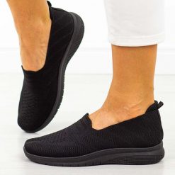 Czarne sportowe buty damskie Potocki 16330. Czarne buty sportowe na co dzień damskie POTOCKI, bez wzorów, z dresówki, do biegania. Za 89.00 zł.