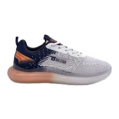 Buty Sportowe Męskie HI-POLY System Big Star NN174474 Granatowe szare. Szare buty sportowe na co dzień męskie z materiału, bez zapięcia. Za 257.98 zł.