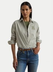 LAUREN RALPH LAUREN Koszula 200963670001 Zielony Relaxed Fit. Zielone koszule damskie Lauren Ralph Lauren, l, bez wzorów, z bawełny, bez kołnierzyka, bez ramiączek. Za 499.99 zł.