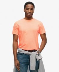 Superdry Classic Essential T-Shirt z lekkiej bawełny – Washed Dry Fluro Orange. Brązowe t-shirty damskie Superdry., m, bez wzorów, z bawełny, bez kołnierzyka. Za 123.35 zł.