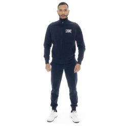 Bluza z bawełna z zamek błyskawiczny na co dzień. Niebieskie bluzy bez kaptura męskie LEONE 1947 APPAREL, z bawełny. W wyprzedaży za 179.45 zł.