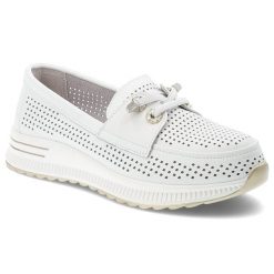 Półbuty damskie Artiker, cholewka ze skóry naturalnej ażurowe na płaskiej podeszwie, białe, 58C0484. Białe półbuty damskie Artiker, w ażurowe wzory, ze skóry, eleganckie, bez obcasa, na płaskiej podeszwie. Za 199.00 zł.