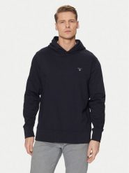 Gant Bluza Original Shield 2014016 Granatowy Regular Fit. Niebieskie bluzy bez kaptura męskie Gant, m, z bawełny. Za 279.99 zł.