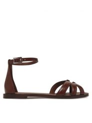 Max Mara Sandały 2514521092600 Brązowy. Brązowe sandały damskie Max Mara, bez wzorów, ze skóry, bez obcasa, na płaskiej podeszwie. Za 1,369.00 zł.