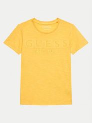 Guess T-Shirt L4GI09 K6XN4 Żółty Regular Fit. Żółte t-shirty chłopięce Guess, z aplikacjami, z bawełny, bez ramiączek. Za 79.99 zł.