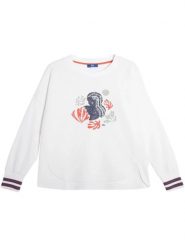 Sweter Damski TBS Melisron. Białe swetry klasyczne damskie Tbs, na lato, s, z bawełny, bez kołnierzyka. Za 339.00 zł.