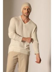 Perfect Cashmere Kaszmirowy sweter "Lorenzo" w kolorze kremowym rozmiar: XL. Brązowe swetry męskie Perfect Cashmere, xl, bez wzorów, z kaszmiru, bez kołnierzyka. Za 219.60 zł.