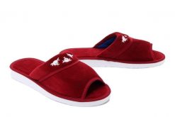 METEOR 054 HALINA bordowy, kapcie damskie. Czerwone kapcie damskie Meteor, z tkaniny. Za 47.99 zł.