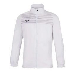 Kurtka z dresu Mizuno Team Chiba Micro. Białe kurtki treningowe męskie Mizuno, l, bez wzorów, z dresówki, do biegania. Za 247.50 zł.