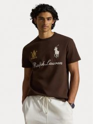 Polo Ralph Lauren T-Shirt 710B20010002 Brązowy Regular Fit. Brązowe koszulki polo męskie Polo Ralph Lauren, m, bez wzorów, z bawełny, bez ramiączek. Za 639.99 zł.
