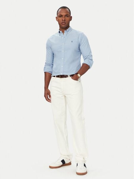 Polo Ralph Lauren Koszula 710804257509 Niebieski jasny Regular Fit. Niebieskie koszule męskie Polo Ralph Lauren, l, bez wzorów, z bawełny, bez kołnierzyka, bez ramiączek. Za 689.99 zł.