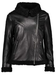 Apple of Eden Skórzana kurtka w kolorze czarnym rozmiar: 40. Czarne kurtki damskie Apple of Eden, bez wzorów, ze skóry, bez kaptura. Za 781.37 zł.