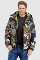 BLAUER Puchowa kurtka męska Perry w moro. Kurtki męskie Blauer USA, l, bez wzorów, z puchu, bez kaptura. W wyprzedaży za 879.99 zł.