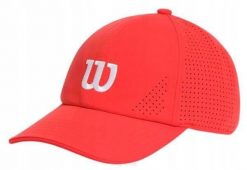 Czapka tenisowa Wilson Active Perforated Cap. Czerwone czapki męskie Wilson, bez wzorów, z materiału, eleganckie. Za 145.00 zł.