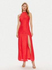 Guess Sukienka letnia W2YK96 K3I20 Czerwony Regular Fit. Czerwone sukienki damskie Guess, na lato, l, z aplikacjami, z syntetyku, bez kołnierzyka, bez ramiączek. Za 769.99 zł.