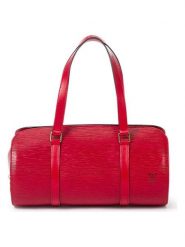 Louis Vuitton Skórzana torebka "Soufflot" w kolorze czerwonym - 30 x 14,5 x 13,5 cm rozmiar: onesize. Czerwone torebki klasyczne damskie Louis Vuitton, bez wzorów, z materiału, bez dodatków. Za 3,088.99 zł.