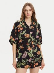 Roxy Koszula Beach Nostalgia ERJWT03680 Czarny Relaxed Fit. Czarne koszule damskie Roxy, s, bez wzorów, z bawełny, bez kołnierzyka, bez ramiączek. Za 199.99 zł.