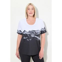 Damskie Bluzka funkcyjna góry okrągły dekolt rękaw 1/2 z recyklingu. Białe bluzki sportowe damskie Ulla Popken, plus size, z elastanu, bez kołnierzyka, bez ramiączek. W wyprzedaży za 159.99 zł.