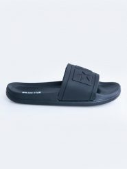 Klapki damskie plażowe czarne DD274A271 901. Czarne klapki damskie Big Star, bez wzorów, bez obcasa. Za 89.99 zł.