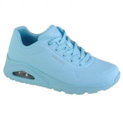 Buty do chodzenia damskie Skechers Unostand ON Air. Niebieskie buty sportowe na co dzień damskie Skechers, bez wzorów, z gumy, trekkingowe. Za 289.00 zł.