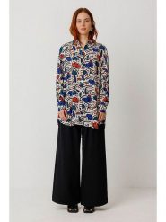 SKFK Bluzka "Amagoia" w kolorze kremowo-niebieskim rozmiar: L. Brązowe bluzki damskie SKFK, l, bez wzorów, z wiskozy, bez kołnierzyka, bez ramiączek. Za 326.99 zł.