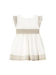 Mayoral Sukienka letnia 1908 Écru Regular Fit. Sukienki dziewczęce Mayoral, na lato, bez wzorów, z syntetyku, bez ramiączek. Za 119.99 zł.