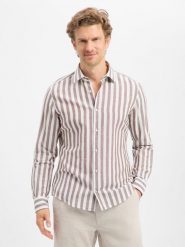 JOOP! koszula casual z zawartością lnu - Pit1 Mężczyźni Slim Fit len brązowy, 44. Brązowe koszule męskie Joop!, m, bez wzorów, z bawełny, bez kołnierzyka, bez ramiączek. Za 479.95 zł.