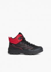 Buty trekkingowe. Czarne kozaki damskie bonprix, bez obcasa. Za 189.99 zł.