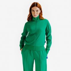 Bluza dresowa damska Heritage. Białe bluzy bez kaptura damskie Decathlon, s, z dresówki. Za 119.99 zł.