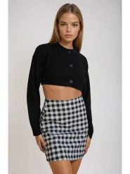 Monki Spódnica w kolorze czarno-białym rozmiar: 36. Białe spódniczki damskie Monki, bez wzorów, z podwyższonym stanem, mini. Za 39.99 zł.