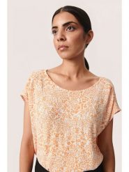 Soaked in Luxury Bluzka w kolorze brzoskwiniowym rozmiar: XS. Pomarańczowe bluzki damskie Soaked in Luxury, s, bez wzorów, z wiskozy, klasyczne, bez kołnierzyka, bez ramiączek. Za 78.99 zł.