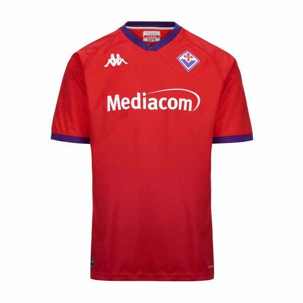 Trzecia koszulka Fiorentina 2024/25. Czerwone t-shirty sportowe męskie Kappa, bez ramiączek, do piłki nożnej. W wyprzedaży za 295.90 zł.