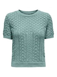 ONLY Sweter w kolorze turkusowym rozmiar: XS. Niebieskie swetry klasyczne damskie Only, xs, z bawełny, bez kołnierzyka. Za 61.46 zł.