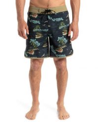 Spodenki boardshort dla Mężczyzn SURFSILK SCALLOP 18" Czarny. Niebieskie kąpielówki męskie Quiksilver, m, bez wzorów, z materiału, do pływania. Za 238.95 zł.