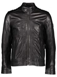 Bugatti Skórzana kurtka w kolorze czarnym rozmiar: 54. Czarne kurtki męskie Bugatti, bez wzorów, ze skóry, bez kaptura. Za 891.99 zł.