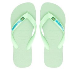 Japonki Havaianas. Zielone klapki damskie Havaianas, bez wzorów, bez obcasa. Za 79.99 zł.