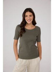 LIEBLINGSSTÜCK Koszulka "Carela" w kolorze khaki rozmiar: M. Brązowe bluzki damskie LIEBLINGSSTÜCK, m, bez wzorów, bez kołnierzyka, bez ramiączek. Za 136.13 zł.