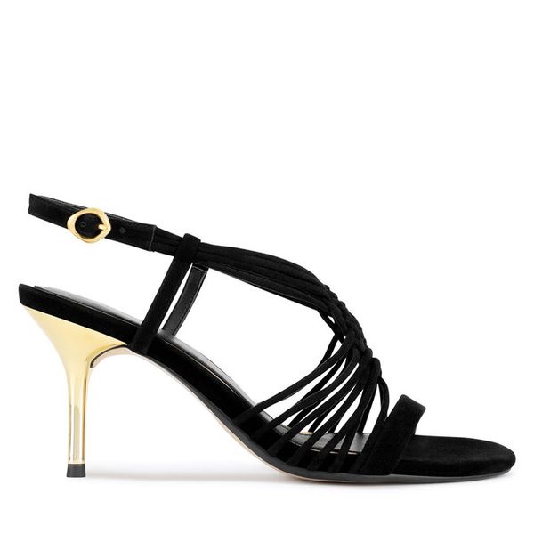 Sandały GINO ROSSI. Czarne sandały damskie Gino Rossi, bez wzorów, bez obcasa, na szpilce. Za 227.99 zł.