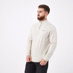 Bluza do tenisa męska długi rękaw Artengo Thermic na krótki suwak. Brązowe bluzy bez kaptura męskie ARTENGO, m, z elastanu. Za 99.99 zł.