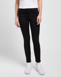 DAMSKIE SPODNIE LEE HIGH RISE SKINNY MOST BLACK 112346956 L34G007758. Czarne spodnie materiałowe damskie Lee, bez wzorów. Za 189.99 zł.