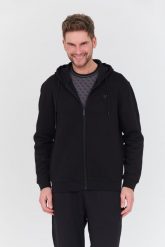 GUESS Czarna bluza rozpinana Aldwin Zip. Czarne bluzy bez kaptura męskie Guess, l. W wyprzedaży za 284.99 zł.