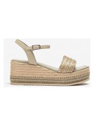 Unisa Sandały w kolorze beżowym na koturnie rozmiar: 39. Brązowe sandały damskie Unisa, bez wzorów, z materiału, bez obcasa, na koturnie. Za 260.99 zł.