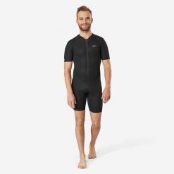 Krótka pianka pod kombinezon nurkowy Subea SCD 1 mm. Czarne kombinezony damskie Decathlon, s, bez wzorów, z gumy, bez kołnierzyka, bez ramiączek, krótkie. Za 259.99 zł.