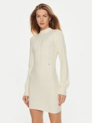 Guess Sukienka dzianinowa W4BK08 Z2V42 Écru Regular Fit. Sukienki damskie Guess, xl, z aplikacjami, z dzianiny, bez kołnierzyka, bez ramiączek. Za 259.99 zł.