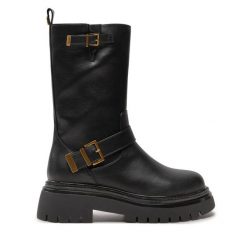 Botki TWINSET. Czarne botki damskie Twinset, bez obcasa, na płaskiej podeszwie, bez zapięcia. Za 929.99 zł.