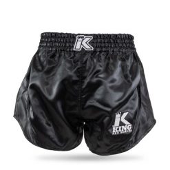 Spodenki do boksu tajskiego King Pro Boxing Retro Hybrid 1. Czarne szorty męskie KING PRO BOXING, bez kołnierzyka. Za 254.00 zł.
