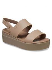 Crocs Sandały "Brooklyn Low Wedge" w kolorze beżowym rozmiar: 37/38. Brązowe sandały damskie Crocs, bez wzorów, bez obcasa, na platformie. Za 175.45 zł.